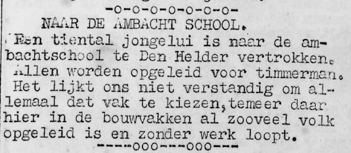 naar de ambachtsschool